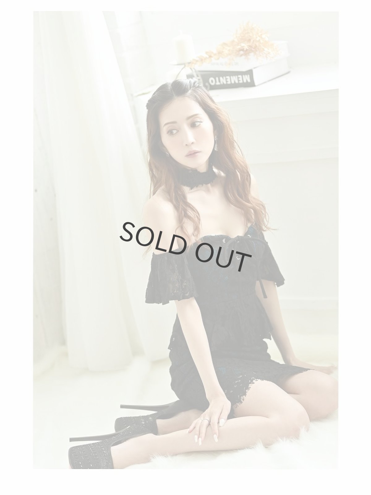 画像5: キャバドレス ミニ レース ペプラム エロい タイト セクシー Belsia(S/M/L)(ブルー) (5)