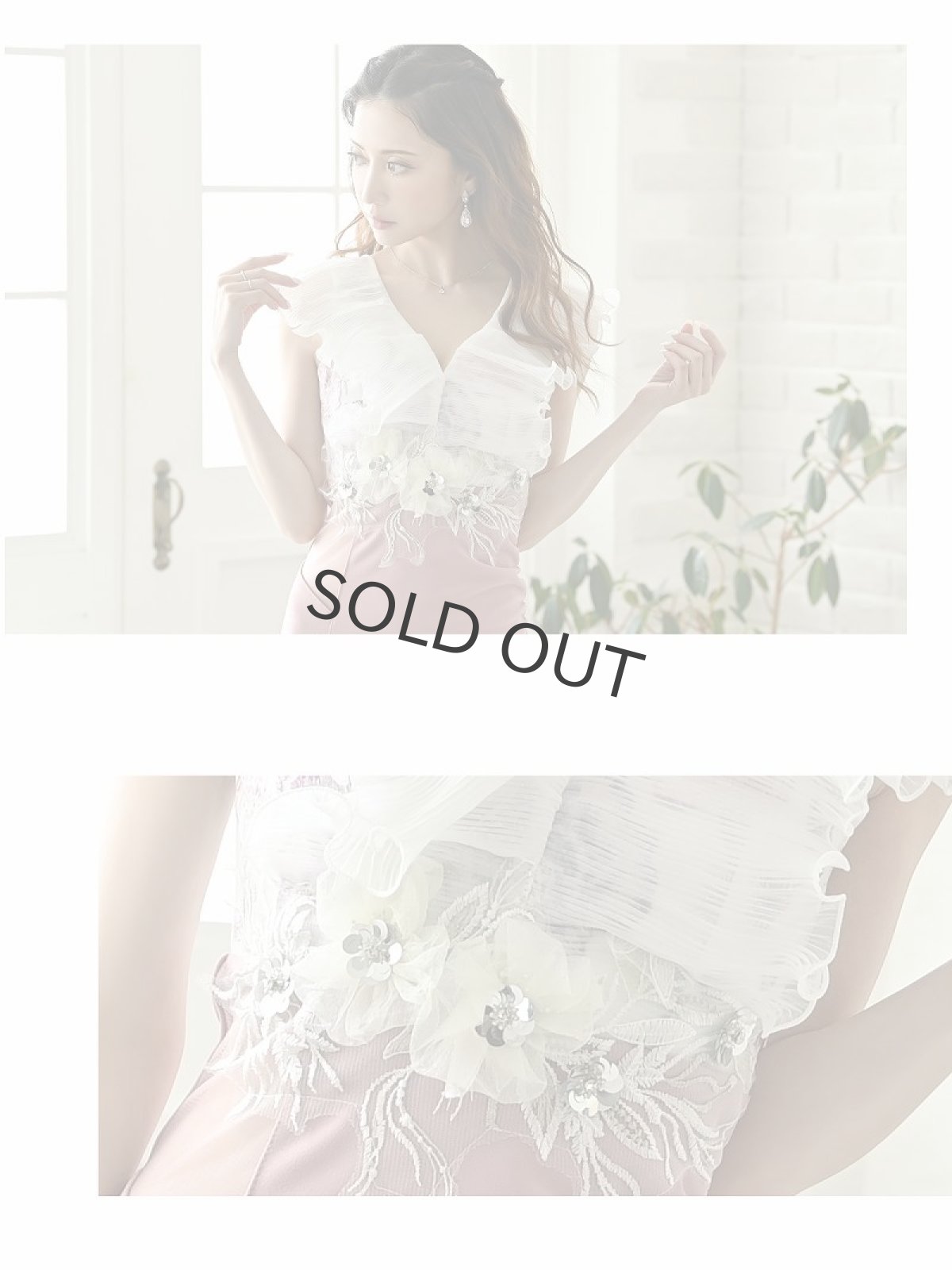 画像3: シアー 豪華 タイト フリル グレー Belsia(S/M/L)(ピンク/グレー) (3)