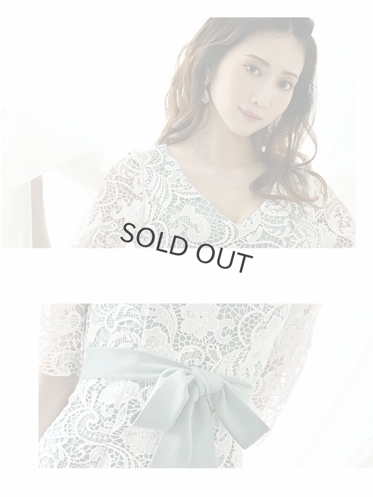 画像3: レース 膝丈 パーティードレス 結婚式 膝丈 Belsia(S/M/L/XL)(グレー/ミント) (3)