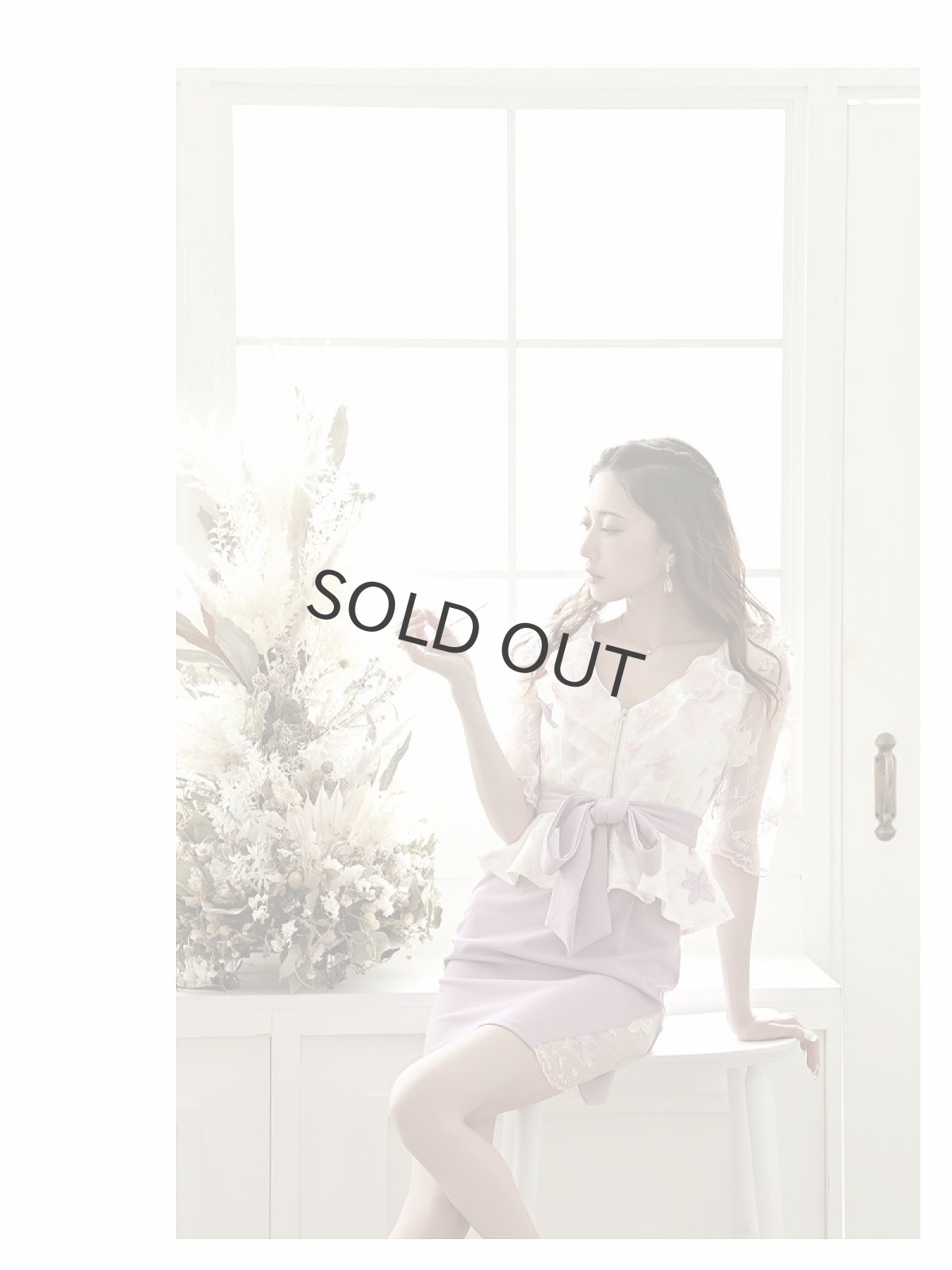 画像3: 体型カバー ペプラム 袖付き 花柄 かわいい Belsia(S/M/L)(パープル) (3)