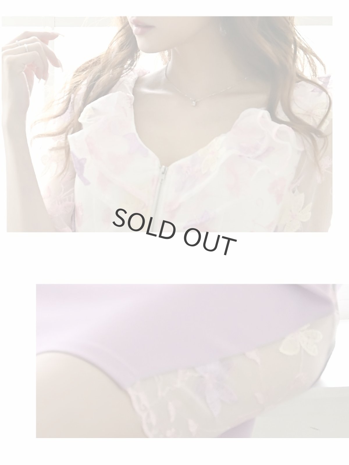 画像4: 体型カバー ペプラム 袖付き 花柄 かわいい Belsia(S/M/L)(パープル) (4)