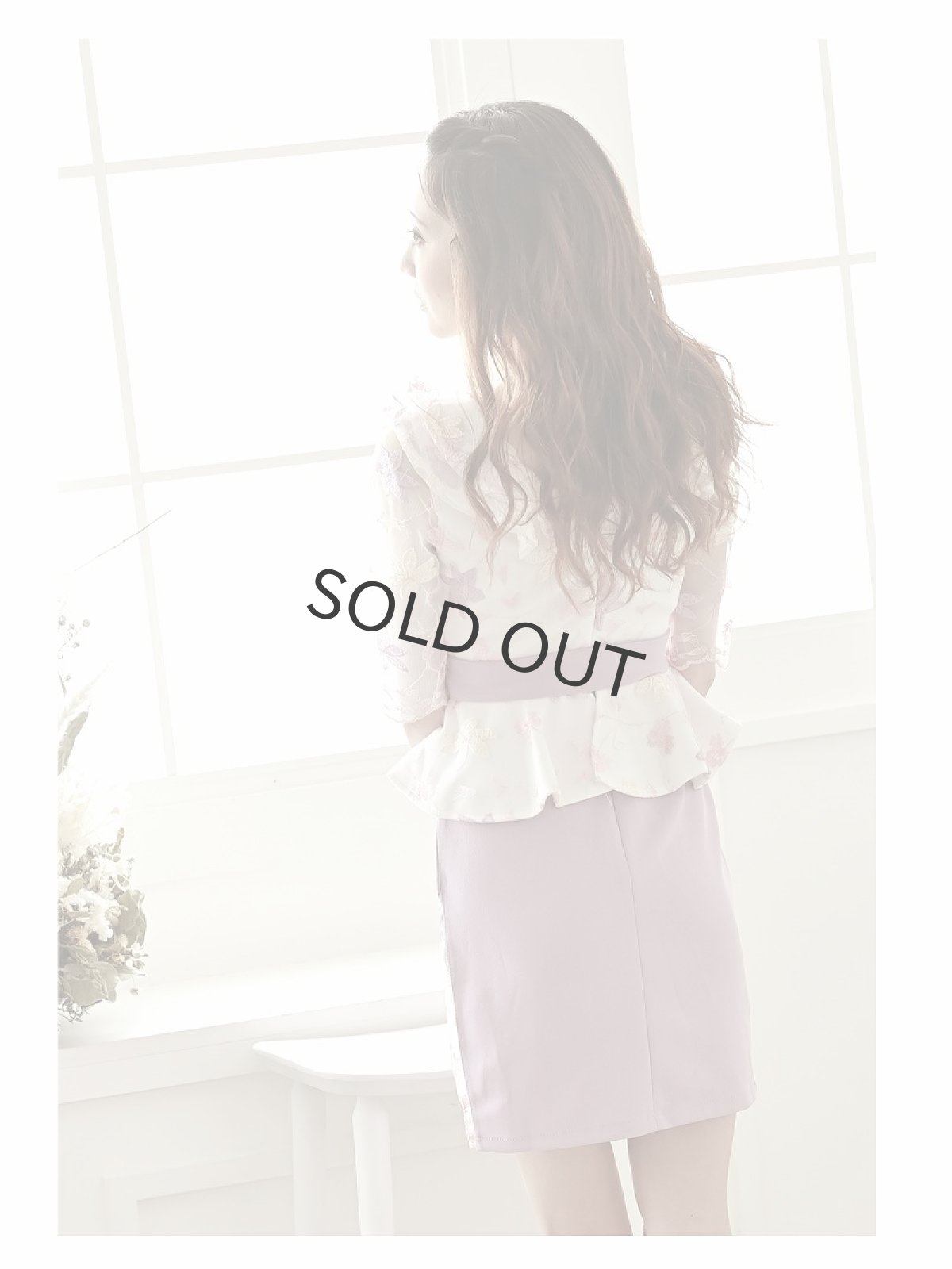 画像5: 体型カバー ペプラム 袖付き 花柄 かわいい Belsia(S/M/L)(パープル) (5)