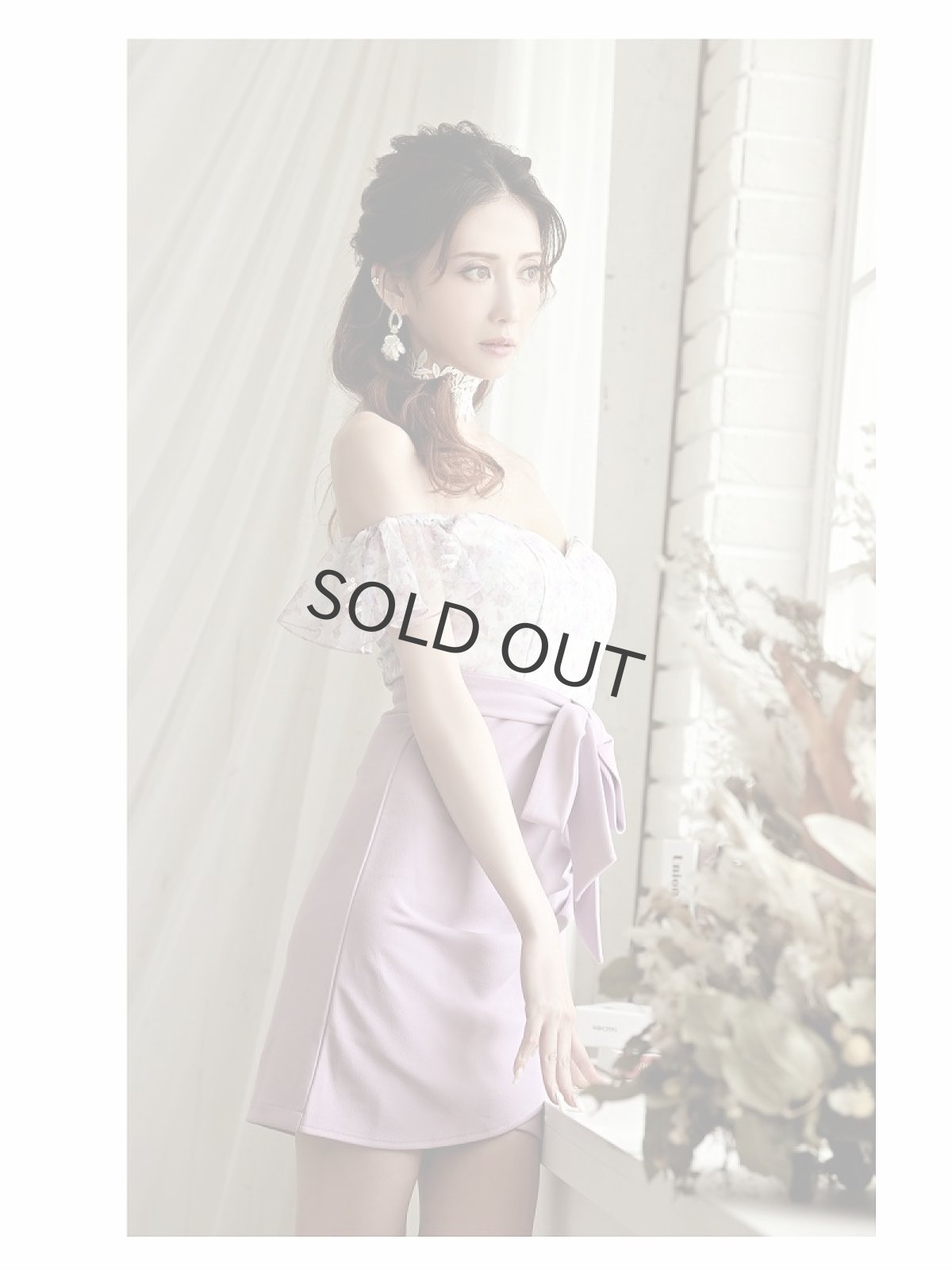 画像5: キャバドレス ミニ 黄色 紫 オフショル 夏 花柄 Belsia(S/M/L)(イエロー/パープル) (5)