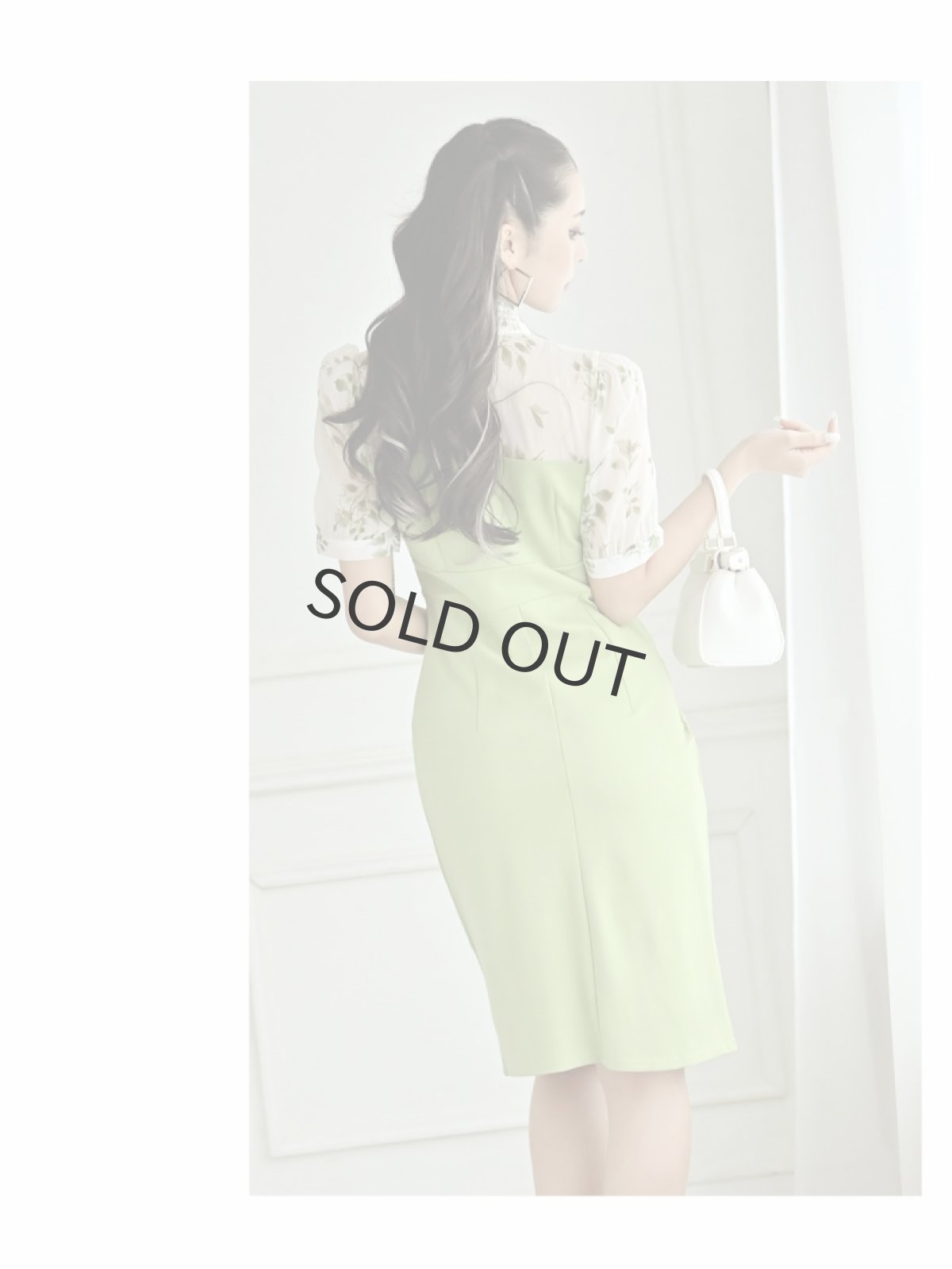 画像4: ※一部予約販売※ワンピース キャバドレス 袖付き 緑 同伴 膝丈 パーティードレス DaysPiece(S/M/L/XL/XXL)(ブラック/グリーン) (4)