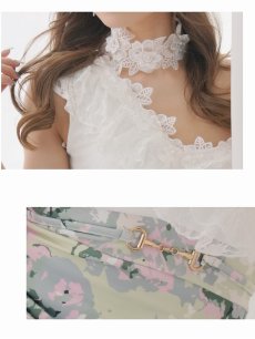 画像3: ワンショル タイト 立体刺繍 高級 小さいサイズ Belsia(XS/S/M/L)(ホワイト) (3)