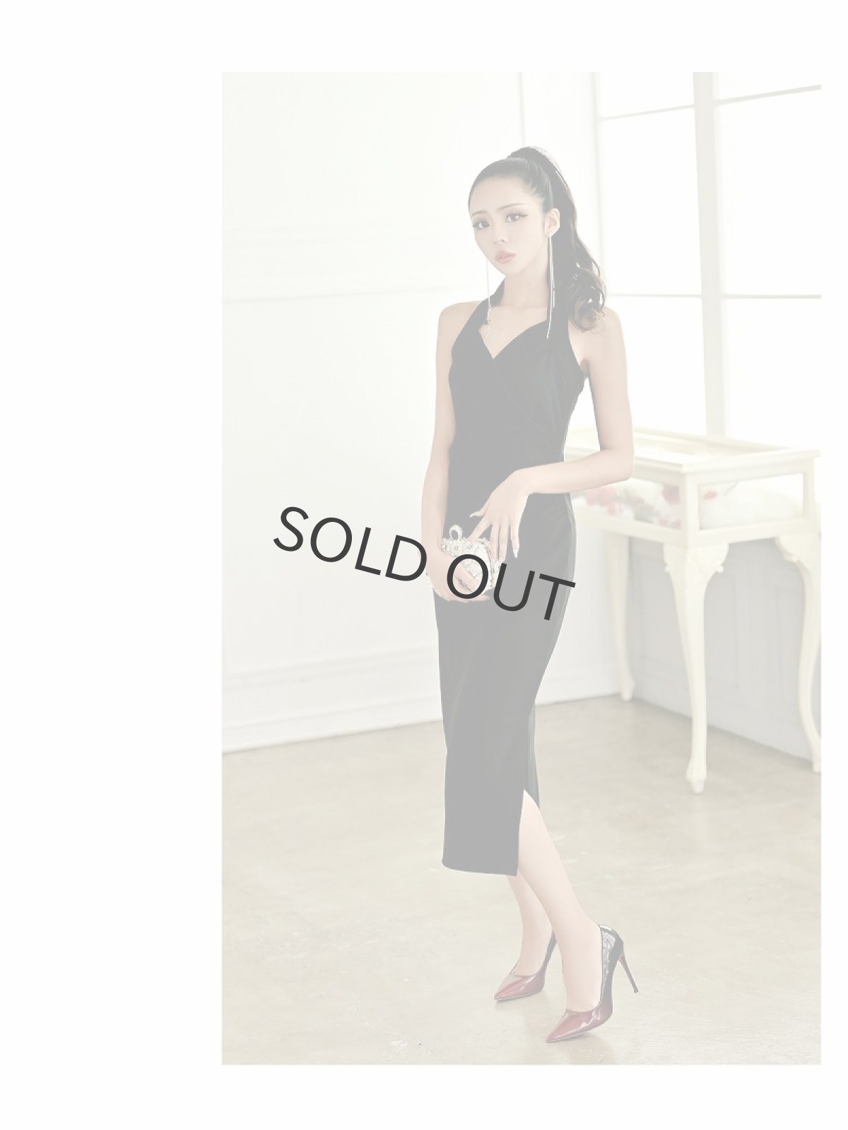 画像3: 黒 膝丈 韓国ドレス ホルターネック フォーマルドレス DaysPiece(S/M/L)(ブラック) (3)