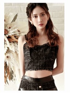 画像5: 黒 ツイード セットアップ 同伴 デート Belsia(S/M)(ブラック) (5)