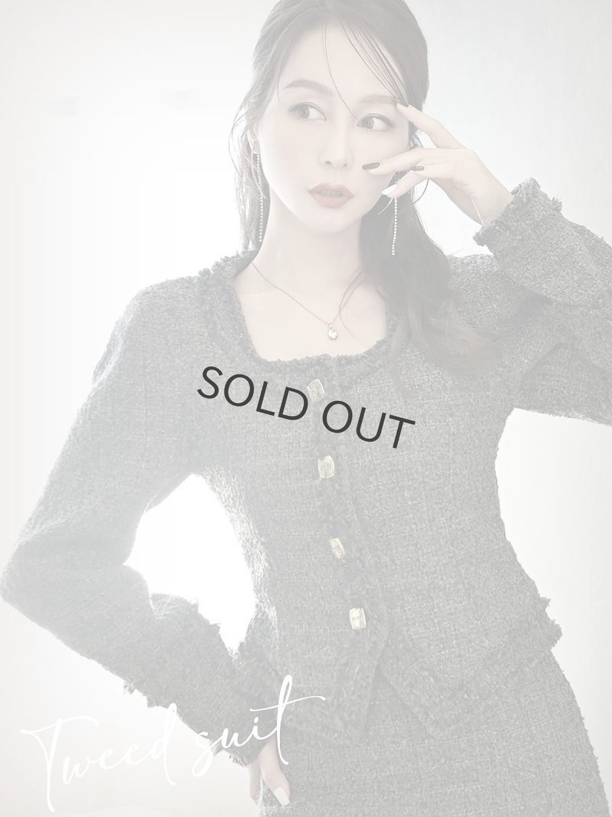 画像4: グレー ツイード 中綿 あったかい ミニ Belsia(S/M/L)(グレー) (4)