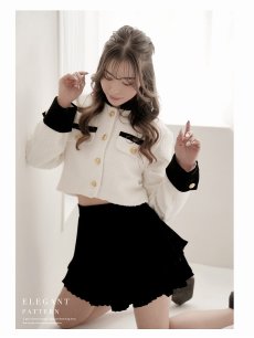 画像2: ツイード ミニ インナーパンツ付き XL 同伴 Belsia(S/M/L/XL)(ホワイト) (2)