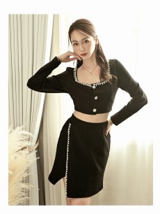 画像5: 黒 袖付き 長袖 パーティードレス フォーマルコーデ Belsia(S/M/L)(ブラック) (5)