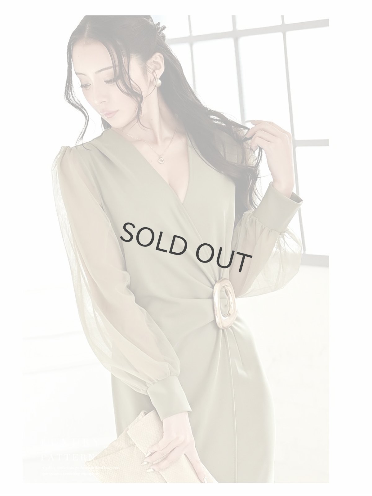 画像2: 長袖 大人ワンピース ミモレ丈 ロング 韓国ワンピース DaysPiece(M/L/XL)(ブラック/オリーブ/ワイン) (2)