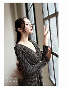画像2: ワンピース キャバドレス 黒 ラメ 結婚式 パーティードレス フォーマルドレス DaysPiece(M/L)(ブラック) (2)