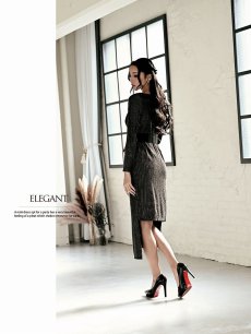 画像5: ワンピース キャバドレス 黒 ラメ 結婚式 パーティードレス フォーマルドレス DaysPiece(M/L)(ブラック) (5)
