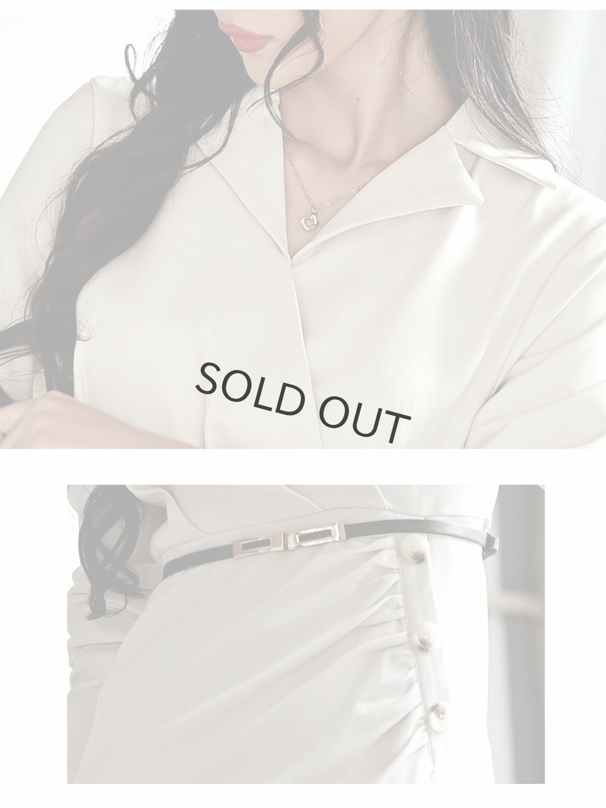 画像4: シャツワンピ 長袖 大人ワンピース 膝丈 韓国ワンピース DaysPiece(S/M/L/XL)(ベージュ) (4)