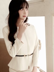 画像3: ワンピース キャバドレス ペプラム 膝丈 体型カバー 長袖 袖付き Belsia(S/M/L/XL/3L)(ベージュ/ネイビー) (3)