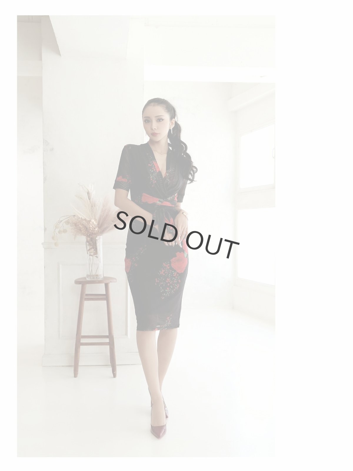 画像2: 黒 半袖 柄 インポート 韓国ドレス DaysPiece(S/M/L/XL)(ブラック) (2)