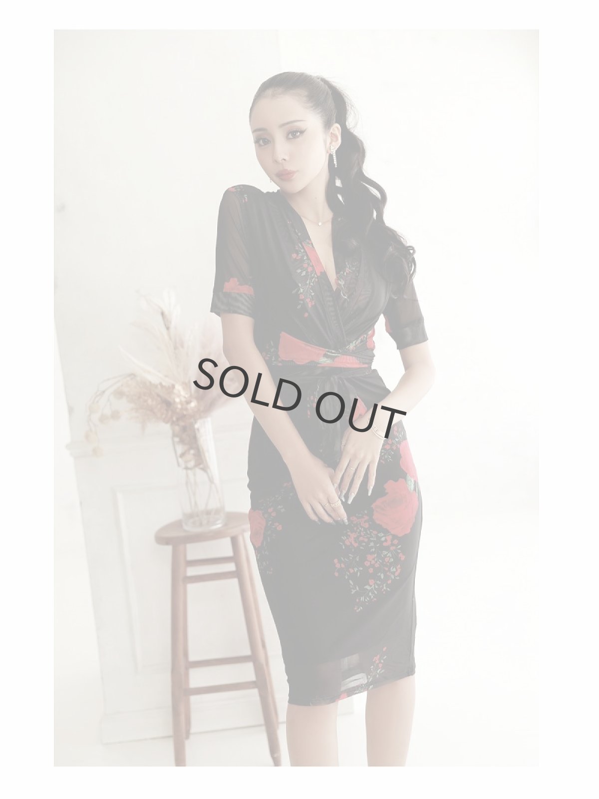 画像3: 黒 半袖 柄 インポート 韓国ドレス DaysPiece(S/M/L/XL)(ブラック) (3)