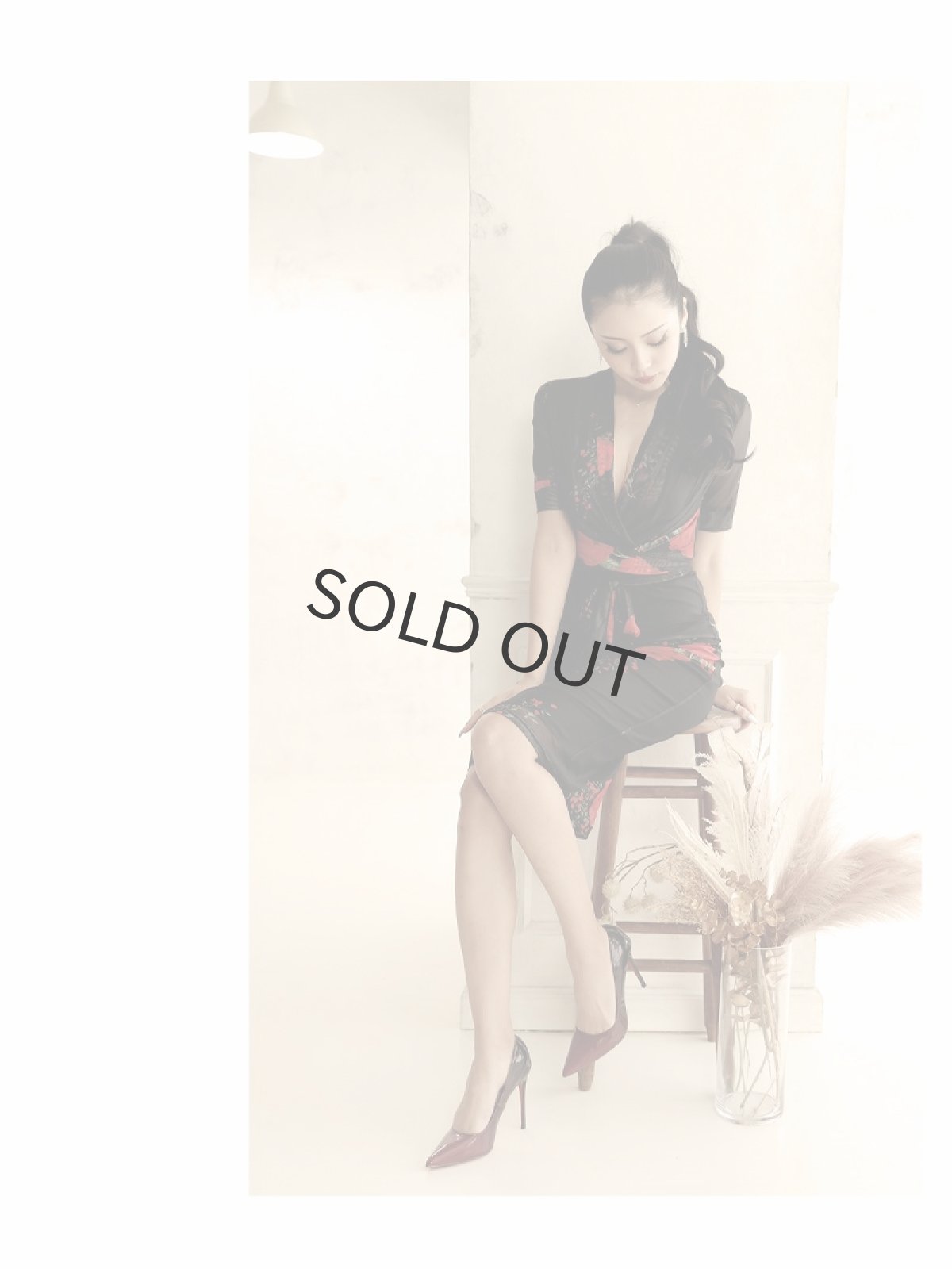 画像5: 黒 半袖 柄 インポート 韓国ドレス DaysPiece(S/M/L/XL)(ブラック) (5)