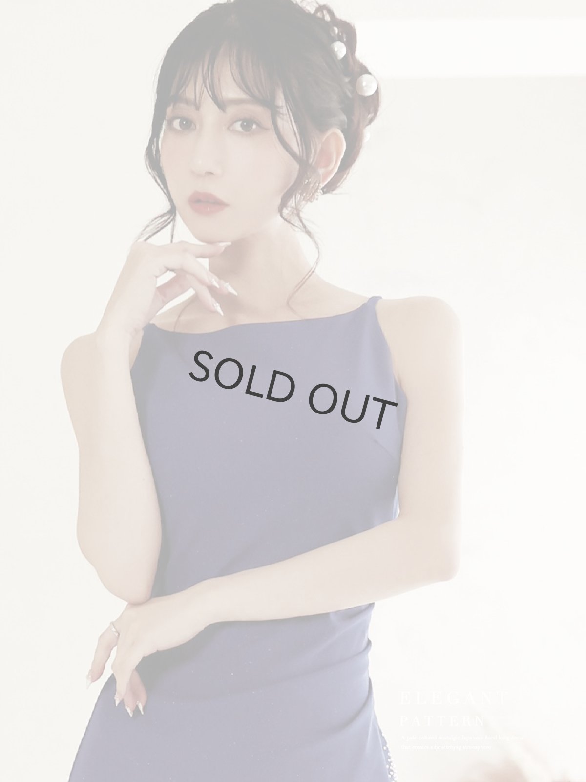 画像2: キャバドレス ロング ラメ スリット オーロラビジュー 華奢魅せ ウエストくびれ Belsia(S/M/L)(レッド/ブラック/ブルー) (2)