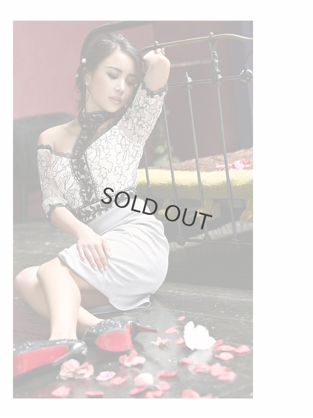 画像2: キャバドレス ミニ ANDY an 高級 ブランドドレス キャバドレス an(S/M)(ホワイト×ブラック/ホワイト×ライトグレー) (2)