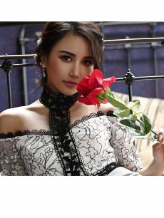 画像3: キャバドレス ミニ ANDY an 高級 ブランドドレス キャバドレス an(S/M)(ホワイト×ブラック/ホワイト×ライトグレー) (3)