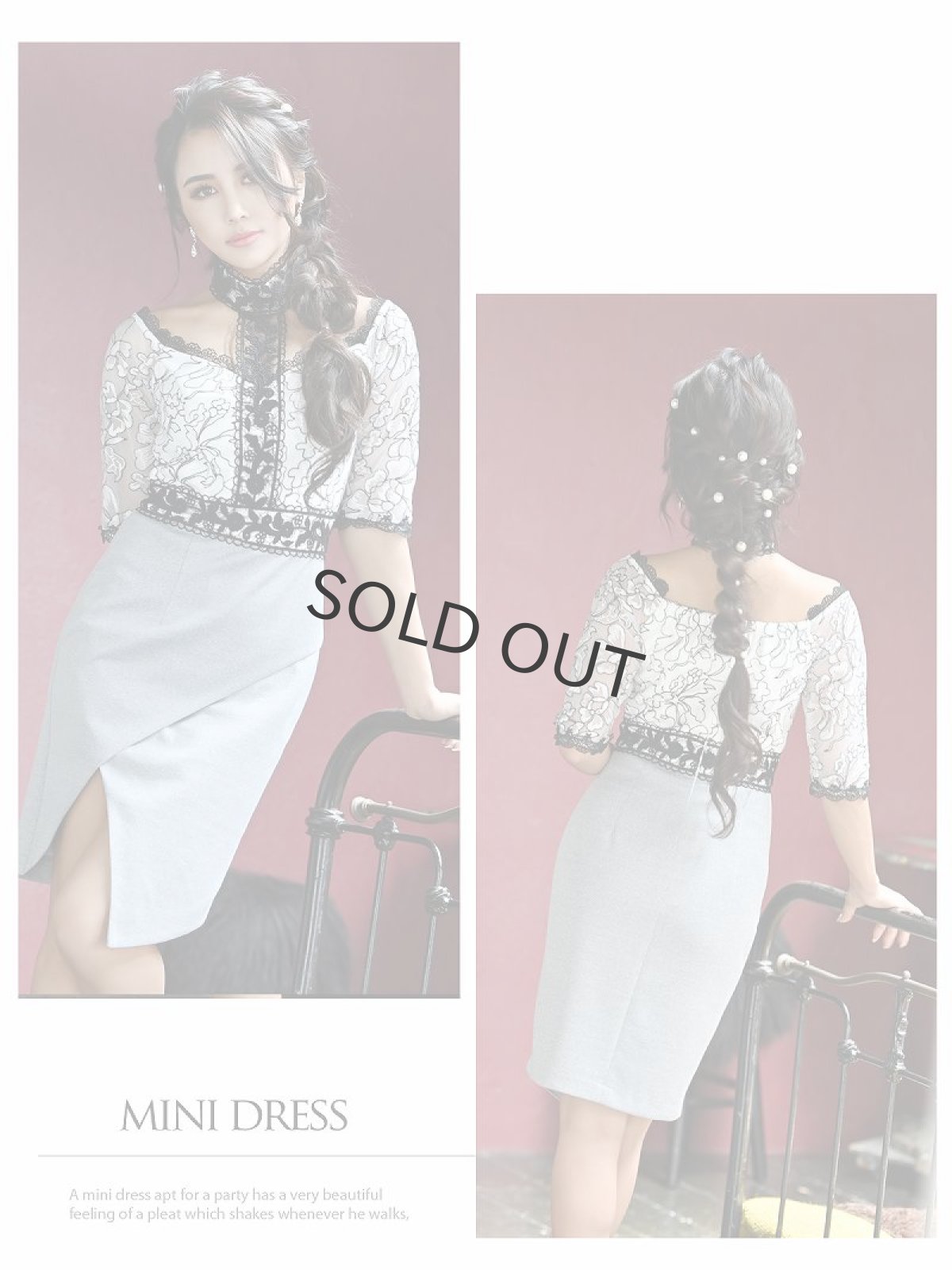 画像5: キャバドレス ミニ ANDY an 高級 ブランドドレス キャバドレス an(S/M)(ホワイト×ブラック/ホワイト×ライトグレー) (5)