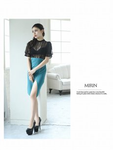 画像5: キャバドレス ミニ キャバドレス ミニドレス スリット レース パフスリーブ DaysPiece(S/M/L)(レッド/ターコイズ) (5)