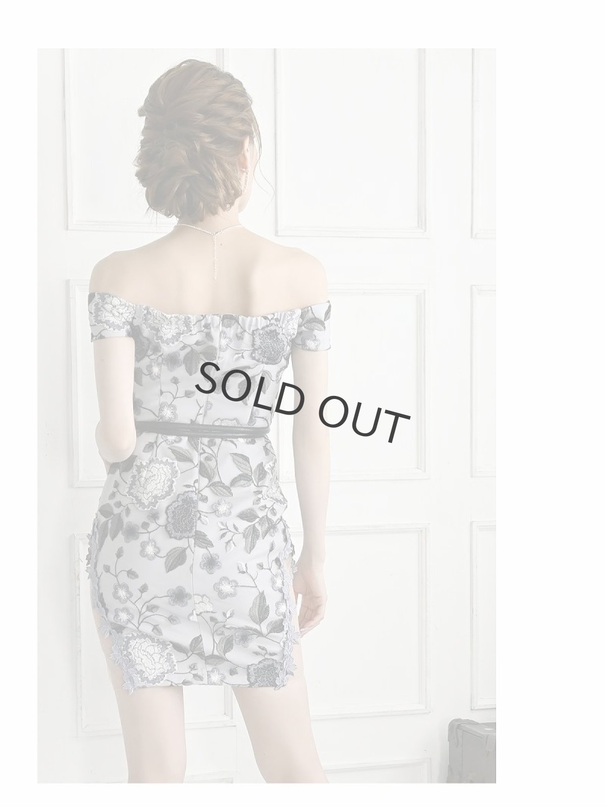 画像3: キャバドレス ミニ キャバドレス キャバ嬢 刺繍レース 花柄 サイドシアー Belsia(S/M/L)(ブルー/グレー) (3)