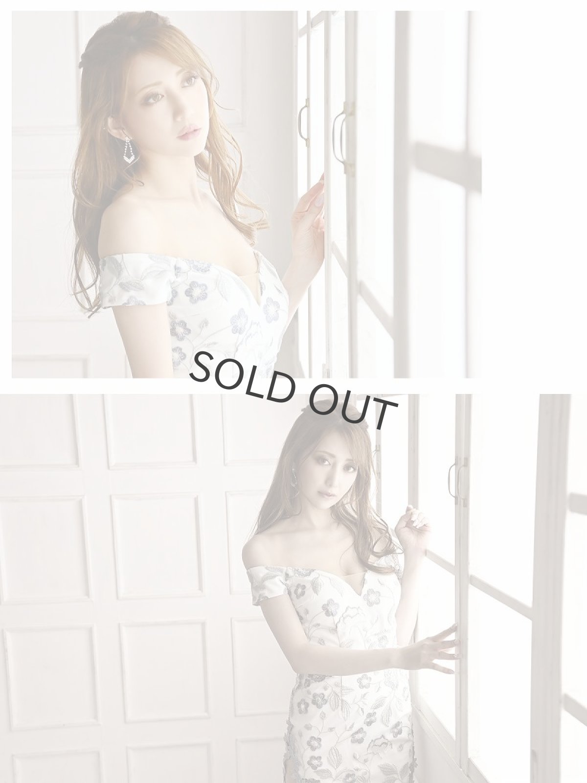 画像4: キャバドレス ミニ キャバドレス キャバ嬢 刺繍レース 花柄 サイドシアー Belsia(S/M/L)(ブルー/グレー) (4)