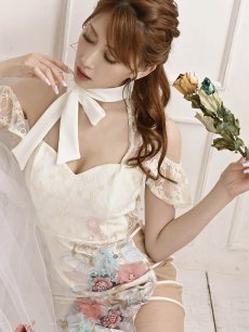 画像3: キャバドレス ミニ キャバドレス ネックリボン シアー 総レース オフショル Belsia(S/M/L)(ブルー/ピンク/ホワイト) (3)