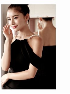 画像3: キャバドレス ミニ キャバドレス 膝丈 韓国 パール 黒 DaysPiece(S/M/L/XL(2L))(ブラック) (3)