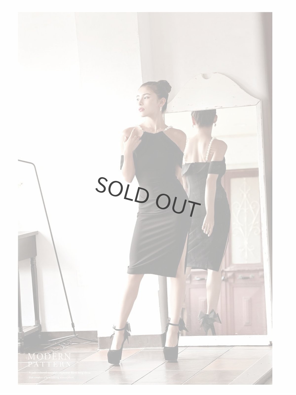 画像5: キャバドレス ミニ キャバドレス 膝丈 韓国 パール 黒 DaysPiece(S/M/L/XL(2L))(ブラック) (5)