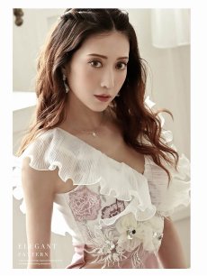 画像5: キャバドレス ミニ シアー 豪華 タイト フリル キャバドレス Belsia(S/M/L)(ピンク/グレー) (5)