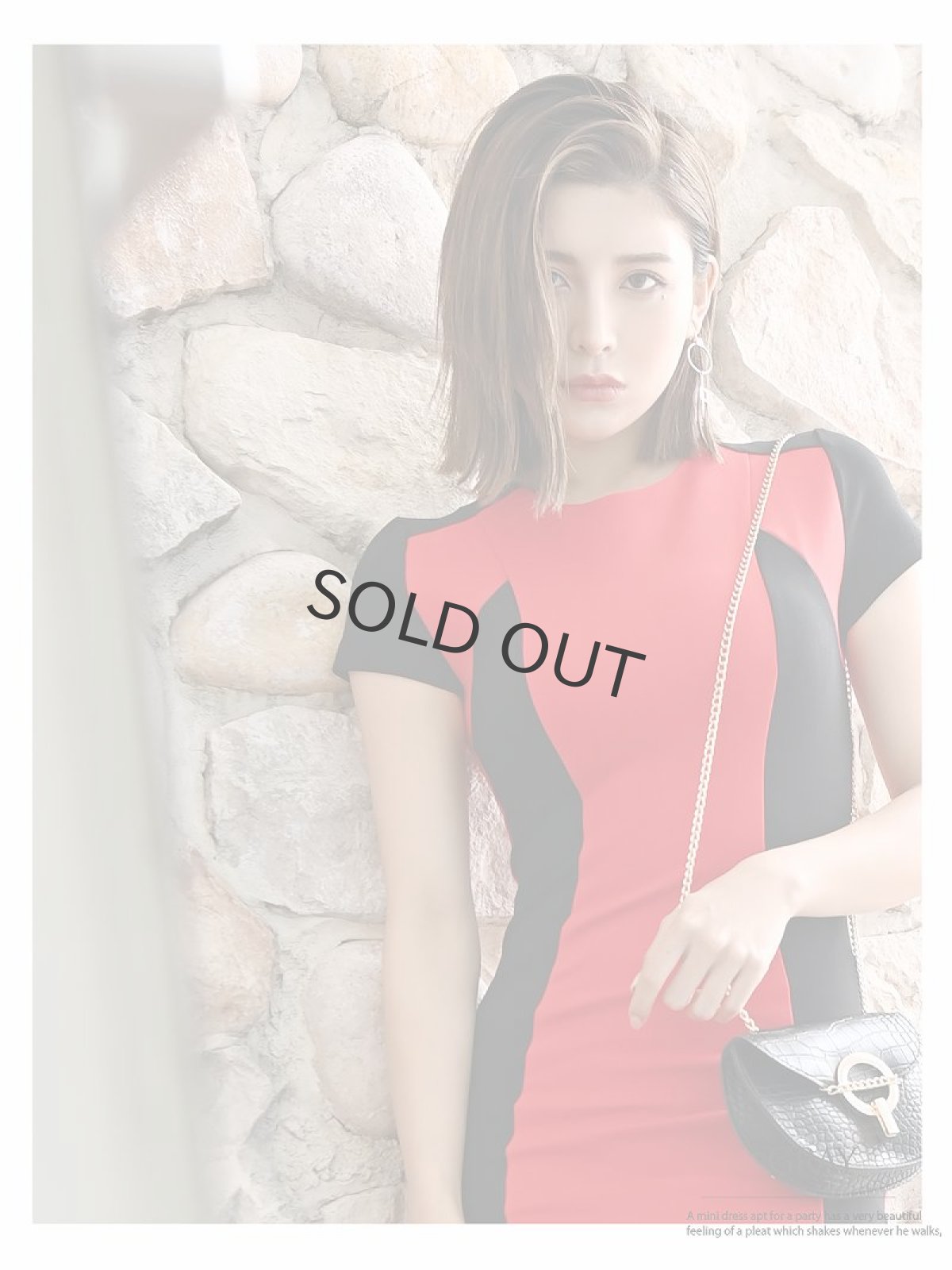 画像3: ワンピース キャバドレス バイカラー 半袖 シンプル タイト キャバドレス DaysPiece(S/M/L/XL(2L))(レッド/ブルー/ホワイト) (3)