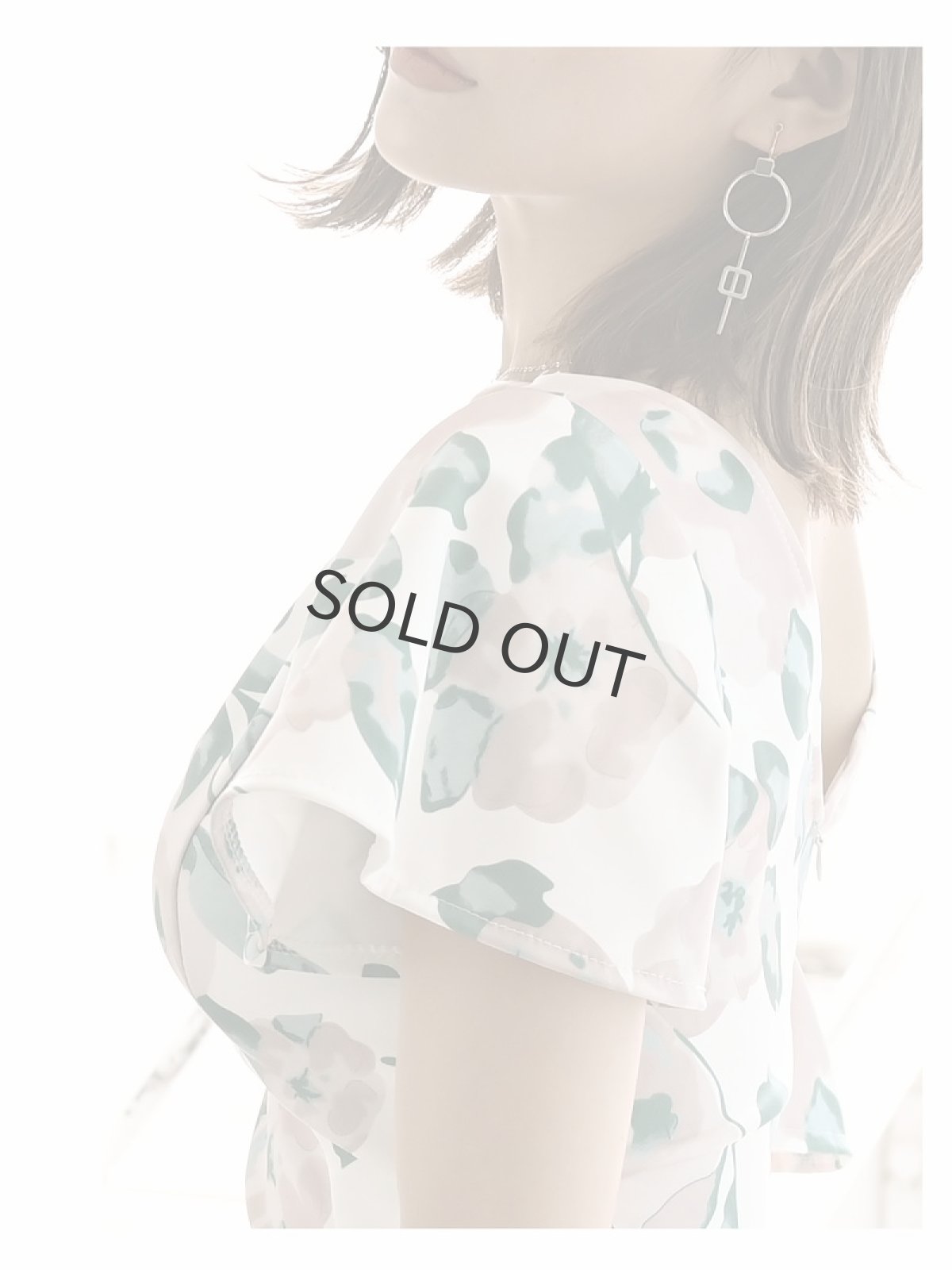 画像4: ワンピース キャバドレス アシンメトリー 花柄 半袖 シアー タイト DaysPiece(S/M/L/XL(2L))(グリーン) (4)