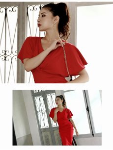 画像3: ワンピース キャバドレス キャバドレス ゆる パーティードレス 大人 韓国ドレス DaysPiece(S/M/L)(ピンク/レッド/ブラック) (3)