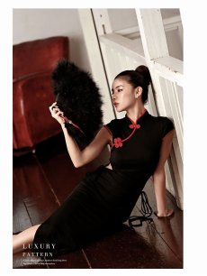 画像4: ワンピース キャバドレス キャバドレス 袖付 膝丈 sexy カッティング DaysPiece(S/M/L)(ブラック) (4)