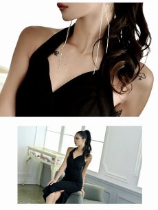 画像4: キャバドレス ミニ キャバドレス 膝丈 韓国ドレス ホルターネック フォーマルドレス DaysPiece(S/M/L)(ブラック) (4)