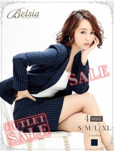 画像1: キャバスーツ コンパニオン フォーマル ミニ丈 タイト 入園式 Belsia(S/M/L/XL(2L))(ネイビー) (1)