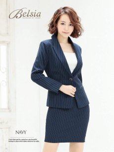 画像4: キャバスーツ コンパニオン フォーマル ミニ丈 タイト 入園式 Belsia(S/M/L/XL(2L))(ネイビー) (4)