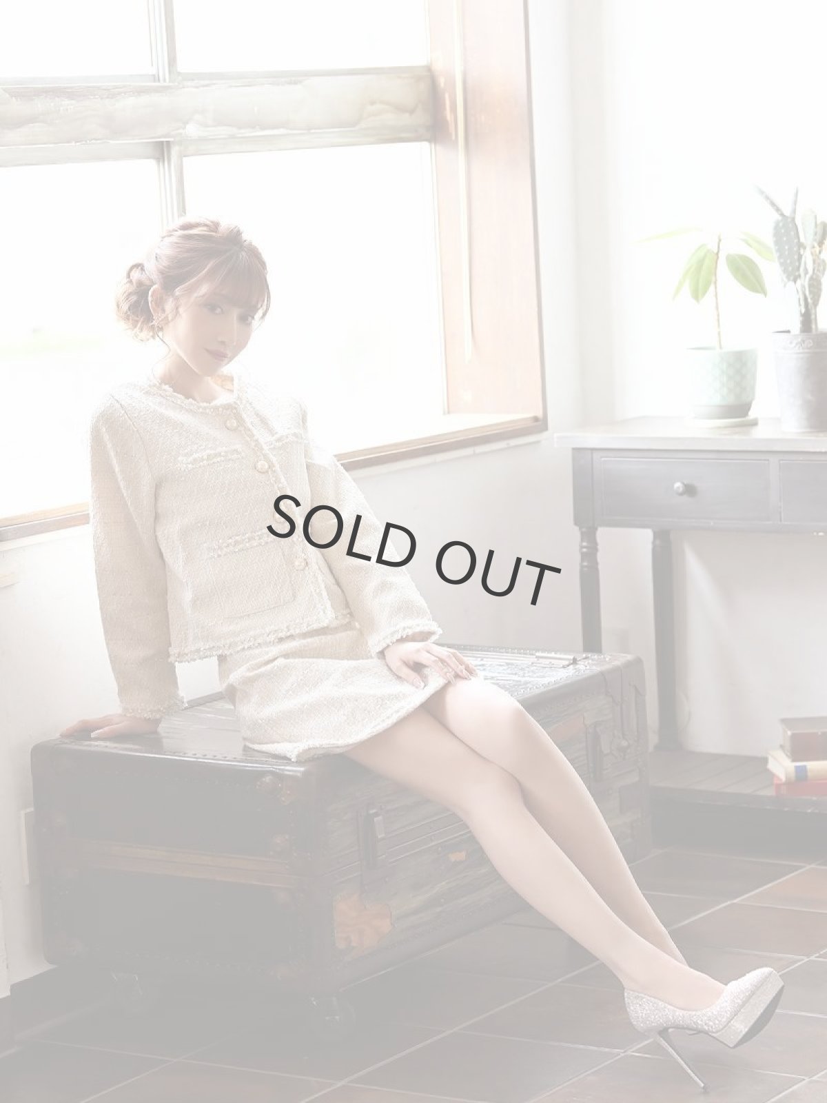 画像3: キャバスーツ コンパニオン フォーマル ノーカラー チェック ジャケット Belsia.LUX(S/M/L)(ブラック/オフホワイト/ミント) (3)