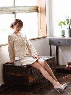 画像3: キャバスーツ コンパニオン フォーマル ノーカラー チェック ジャケット Belsia.LUX(S/M/L)(ブラック/オフホワイト/ミント) (3)