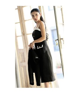 画像2: キャバスーツ 韓国 コンパニオン レディース ママスーツ ワンピーススーツ DaysPiece(S/M)(ブラック) (2)