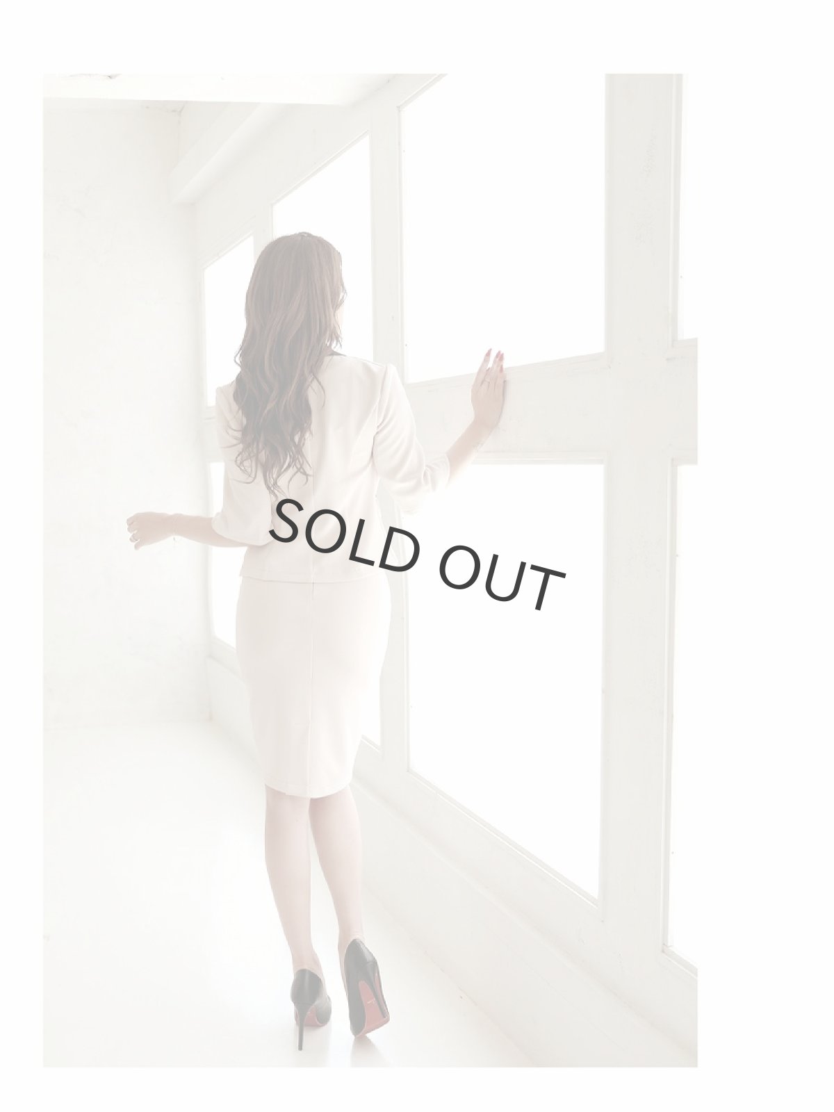 画像4: キャバスーツ バイカラー 袖付 コンパニオン フォーマル ストレッチ Belsia(XS/S/M/L/XL(2L))(ベージュ/ネイビー/ホワイト) (4)