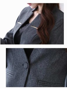 画像3: キャバスーツ グレー 韓国風 タイト 大きいサイズスーツ 3L Belsia(S/M/L/XL/3L)(グレー) (3)