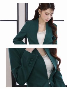 画像3: キャバスーツ 膝丈 セットアップ おしゃれ タイト 春 Belsia(S/M/L/XL/3L)(ベージュ/グリーン/ブラック) (3)