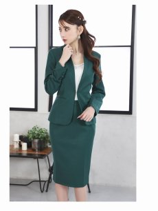 画像4: キャバスーツ 膝丈 セットアップ おしゃれ タイト 春 Belsia(S/M/L/XL/3L)(ベージュ/グリーン/ブラック) (4)