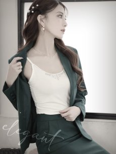 画像5: キャバスーツ 膝丈 セットアップ おしゃれ タイト 春 Belsia(S/M/L/XL/3L)(ベージュ/グリーン/ブラック) (5)