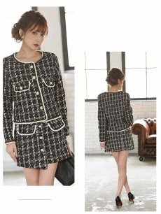 画像3: キャバスーツ フォーマル 高級感 ママスーツ クール かわいい Belsia.LUX(S/M/L)(ブラック/ブルー) (3)