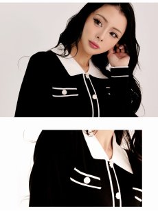 画像3: ※予約販売※ワンピース キャバドレス 黒 袖付 韓国ワンピース ニットワンピース 膝丈 DaysPiece(M/L)(ブラック(5月上旬)) (3)